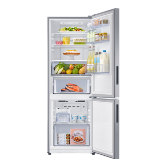 Samsung Bottom Mount Freezer with Optimal Fresh Zone, Silver (RB30N4050B1/ME) 315L front-open-with-food 