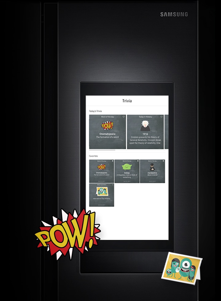 See the Trivia dashboard on the Samsung Side by Side refrigerator with Family Hub, 660L (peti ais ada tv) & explore more about the feature at Samsung MY!