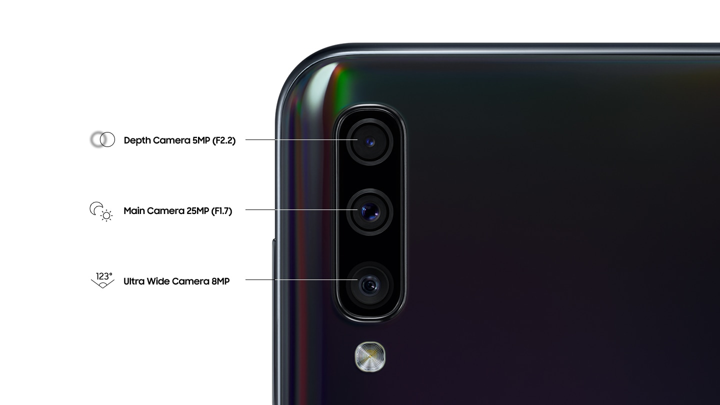 Compare the prices of Samsung A50, A51, A52 and A53 now. The rear camera specs of the Galaxy A50 consists of 5MP depth camera, 25MP main camera and 8MP ultra wide camera