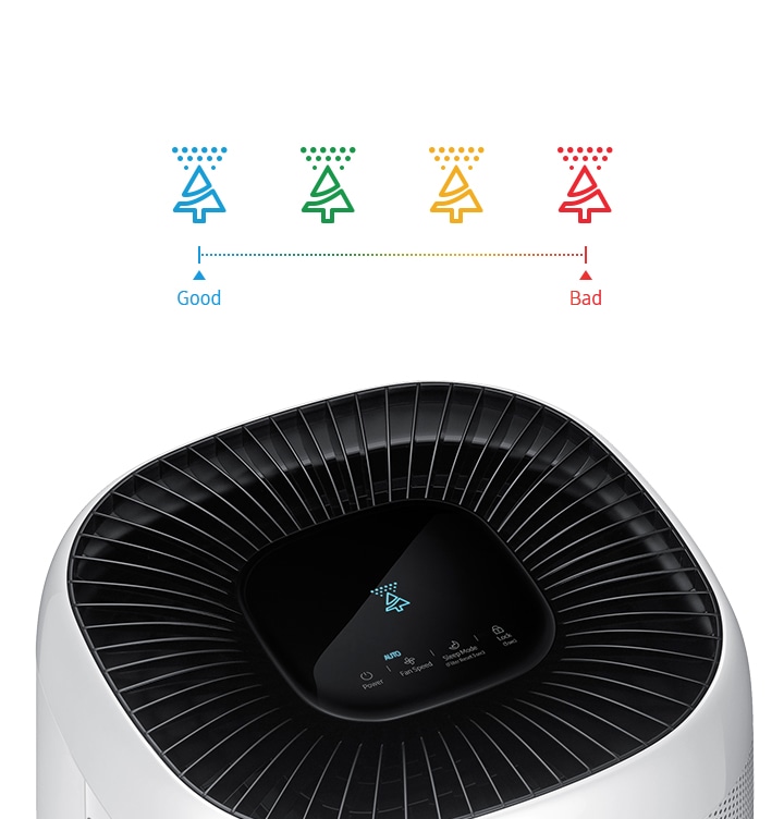 Explore the Dust Sensor with 4-Color Indicator of Samsung 34㎡ Air Purifier that helps visualize the level of dust in your house & seethe air purifier price!