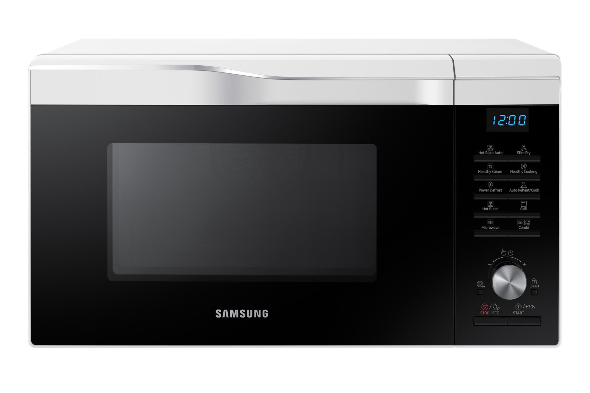 Silver Samsung Convection Microwave Oven with SLIM FRY™ (MC28M6035KW/SM), 28L