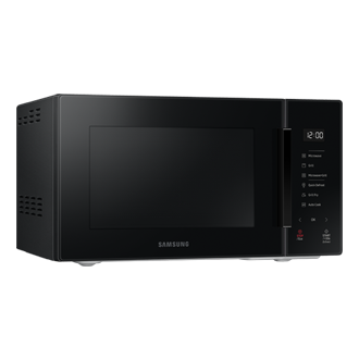 See the left perspective in black to review Control Panel of the Grill Microwave Oven (MG23T5018CK/SM) & check out the microwave price Malaysia at Samsung MY!