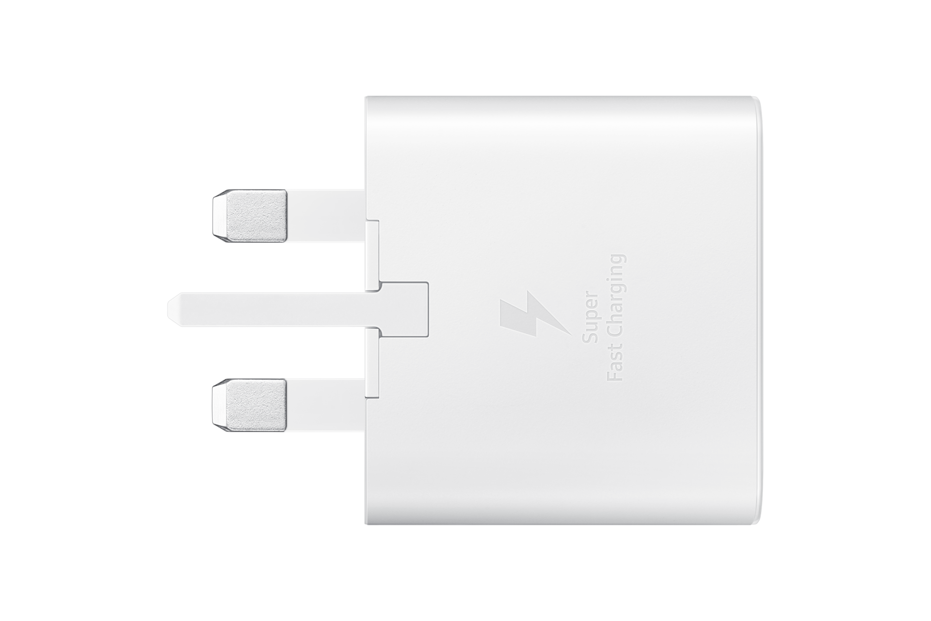 White Samsung adapter with 25W fast charging capability, available at best price in Malaysia