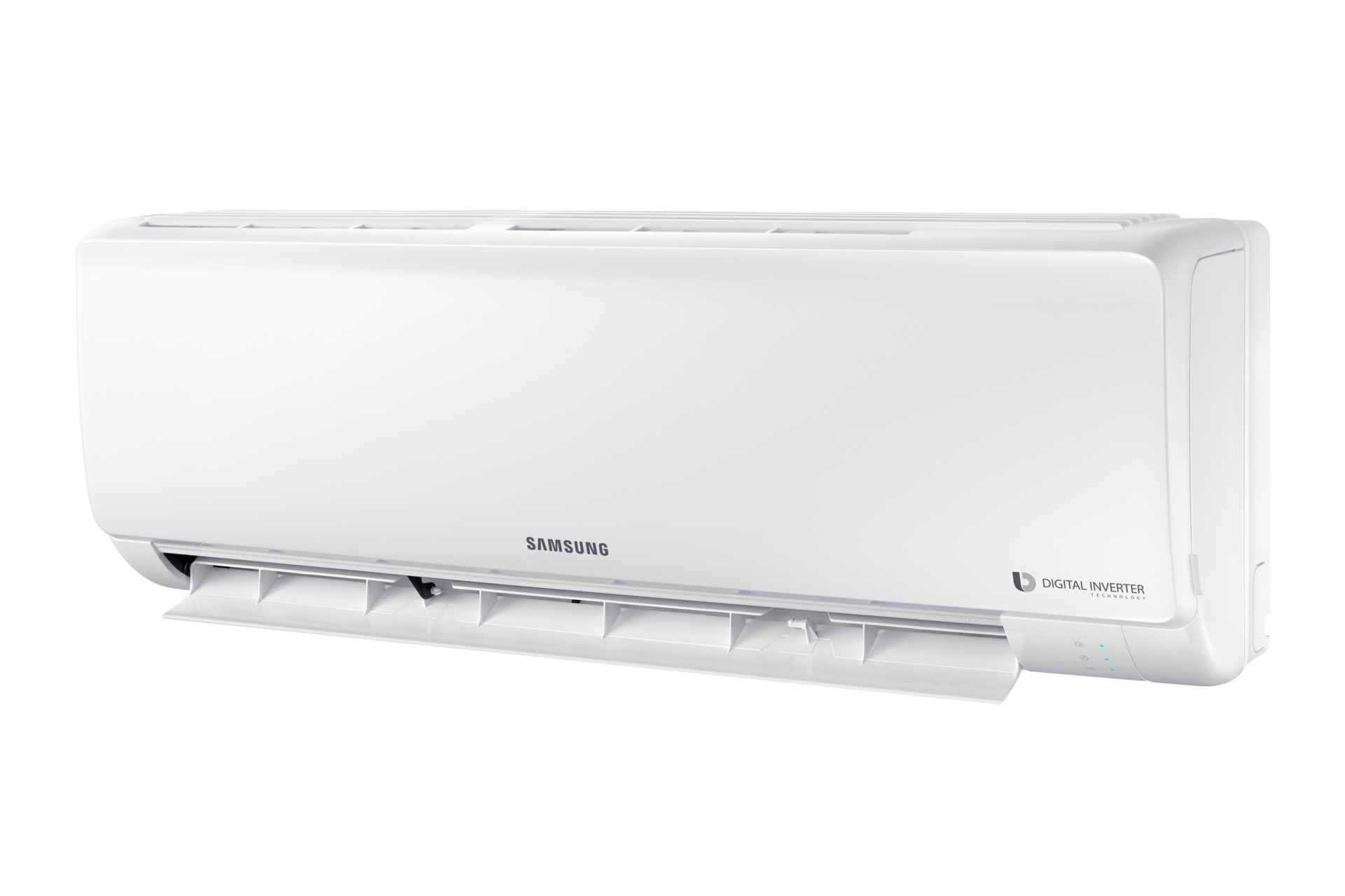 Samsung Inverter Deluxe Wall-Mount Air Conditioner with 8-Pole Inverter, 2.0 HP (F-SME-AR18HJW) right perspective-open 