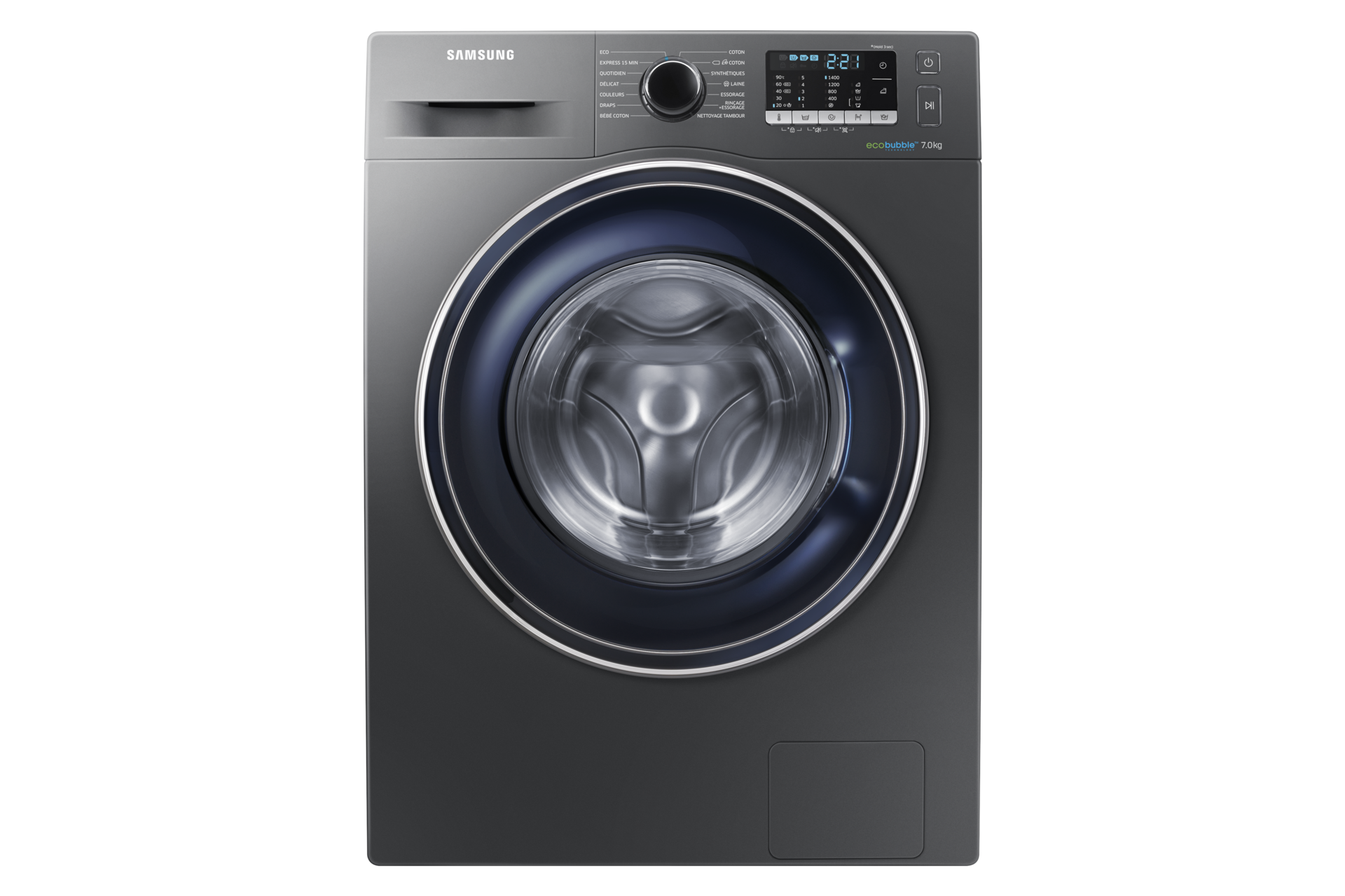 Samsung Ecobubble WW70J3467KW - Machine à laver - indépendant - largeur :  60 cm - profondeur : 55 cm - hauteur : 85 cm - chargement frontal - 48  litres - 7 kg - 1400 tours/min - blanc