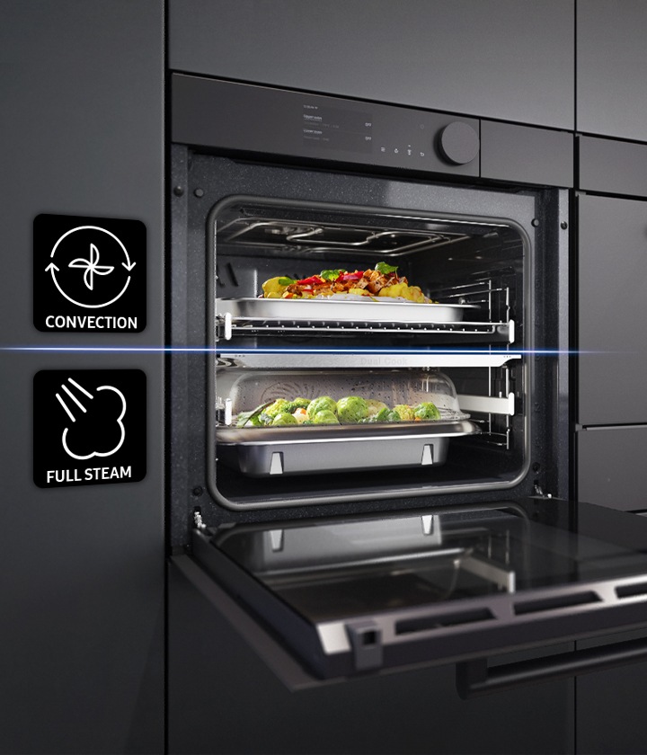Koop nu de Infinite Line Dual Cook Stoom Oven NV75T9979CD Samsung NL