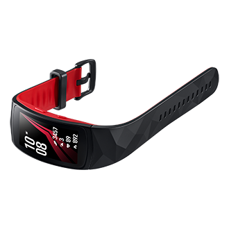 Gear Fit2 Pro Large zwart rood liggend