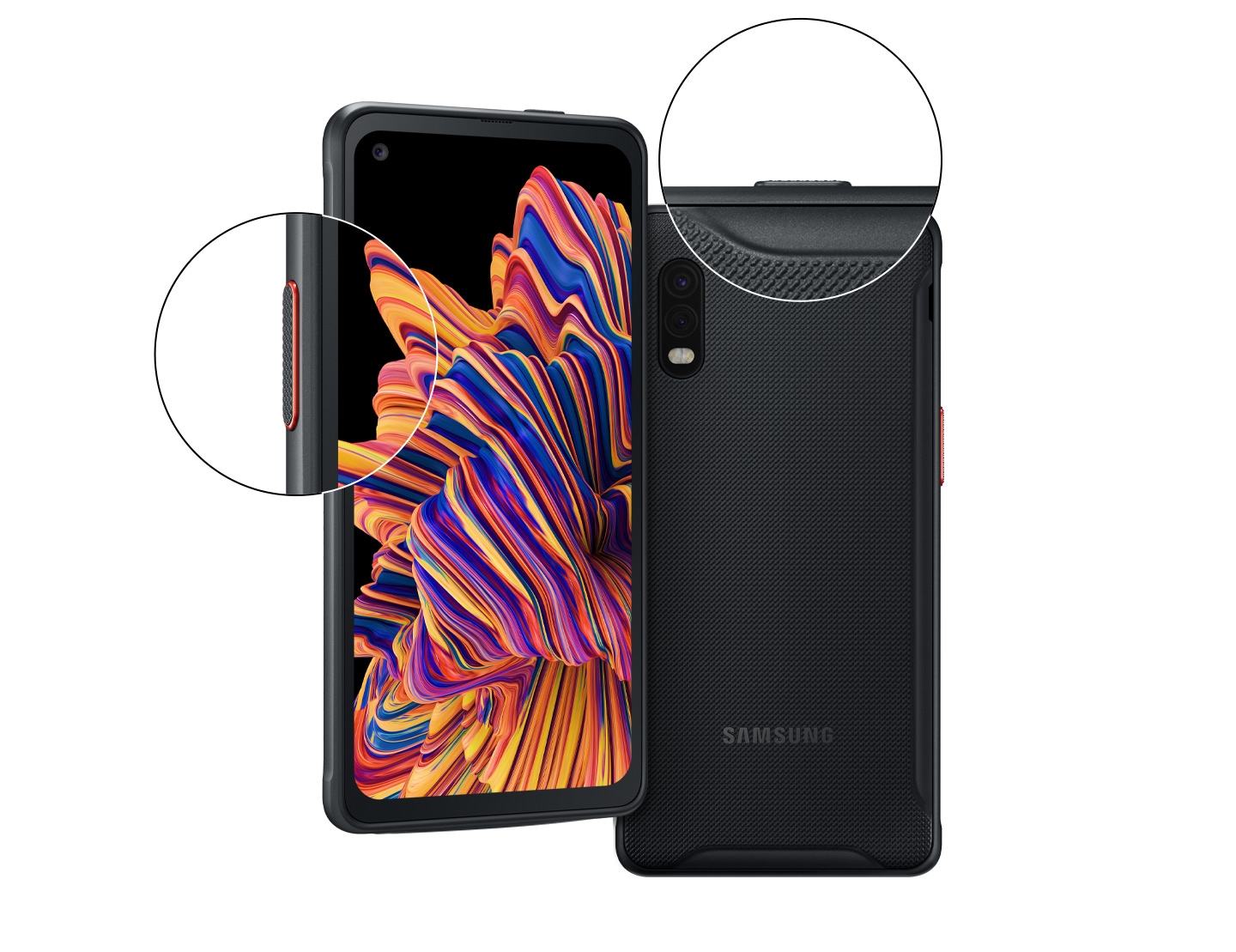 Galaxy XCover Pro er en solid mobil som er perfekt for utendørs bruk.  Du har enkel tilgang til apper som du bruker ofte med de lett tilgjengelige knappene.  Kraftig dobbelt LED-lys viser vei i mørket og signalerer med en sterk blits når du får en melding.  Støtte for POGO-lading gjør det enkelt å alltid ha XCover Pro klar til bruk.  	