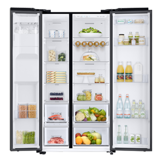 Front open with food black