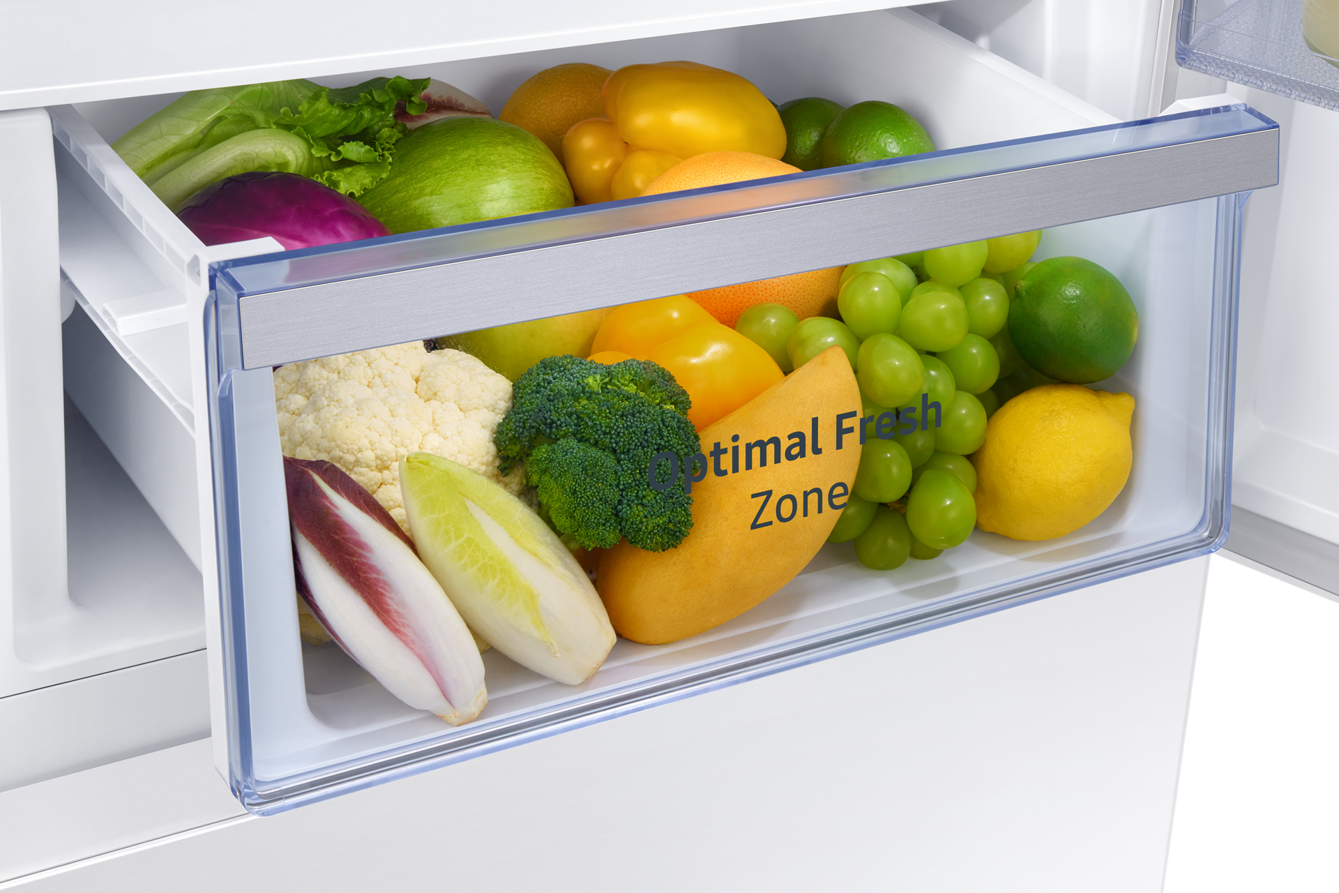 Check out Samsung refrigerators features now. The optimal fresh drawer in 280L Bottom Mount Fridge (SRL304NW) for fruits