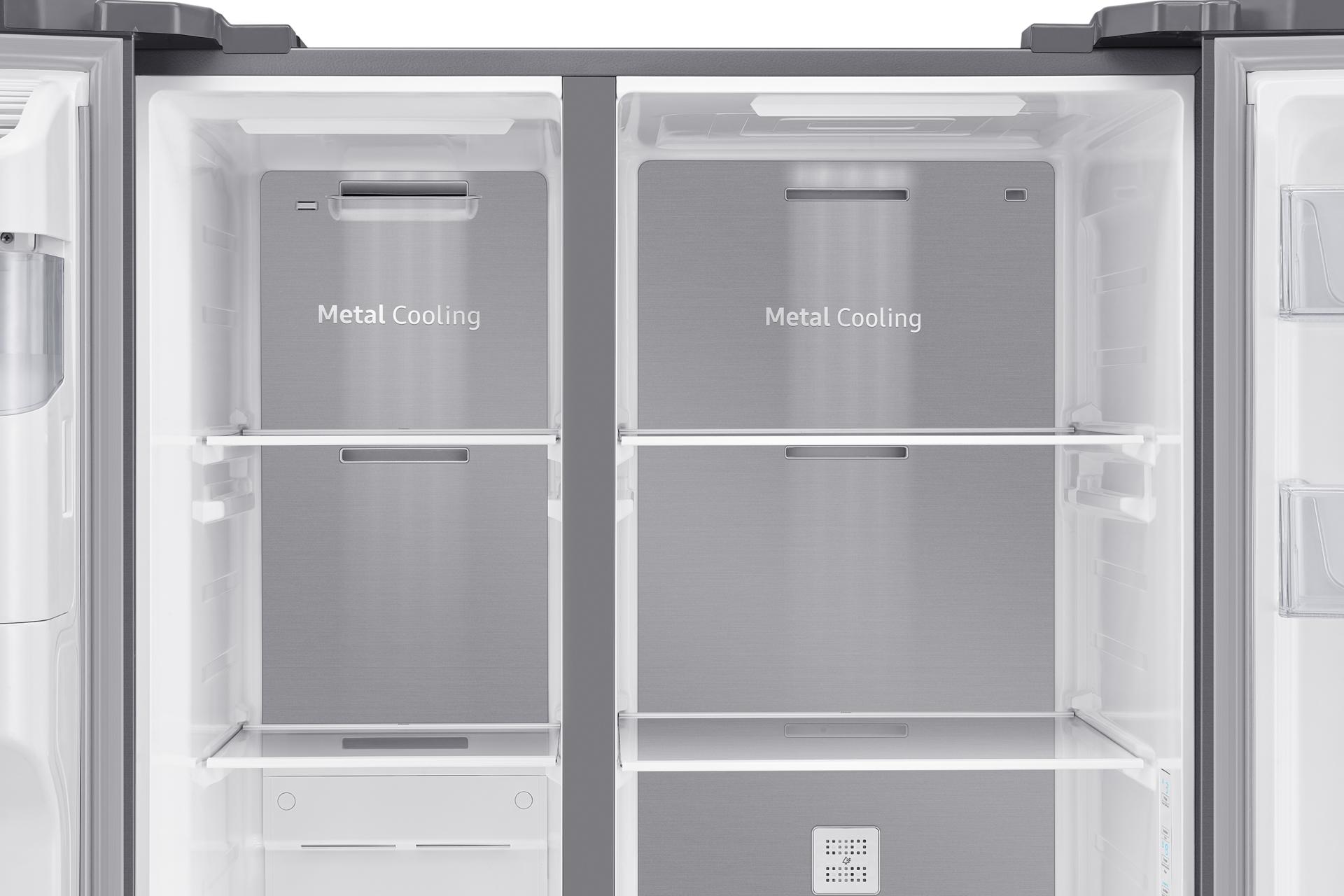Discover Samsung refrigerators now. The 635L Side By Side Fridge (SRS674DLS) comes with metal cooling features inside