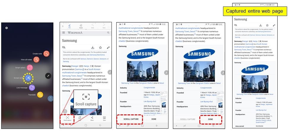 Note 9 : How to use scroll capture feature? | Samsung Support Gulf