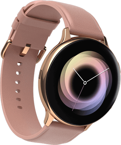 ساعة Galaxy Watch Active 2 ذات حزام جلدي زهري
