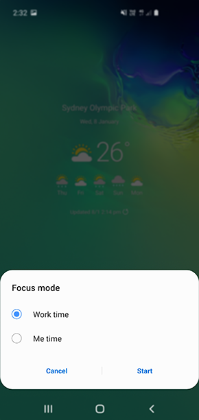 Select a Focus mode category