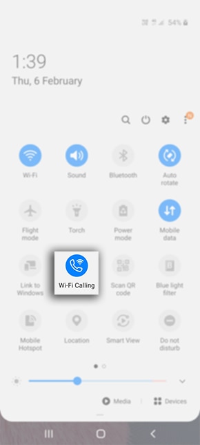 Enable Wi-Fi Calling on Quick Settings