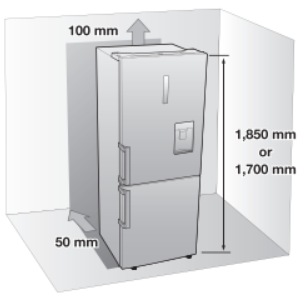 space fridge refrigerator samsung around much bottom should mount allow support expand