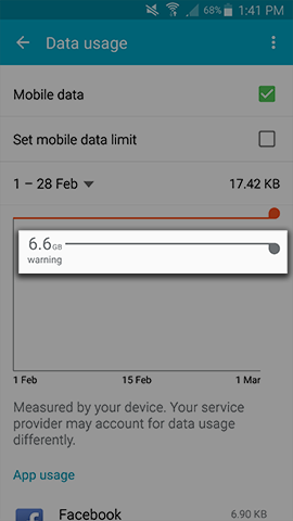 Mobile Data Warning on a Samsung Phone | Samsung Support Australia