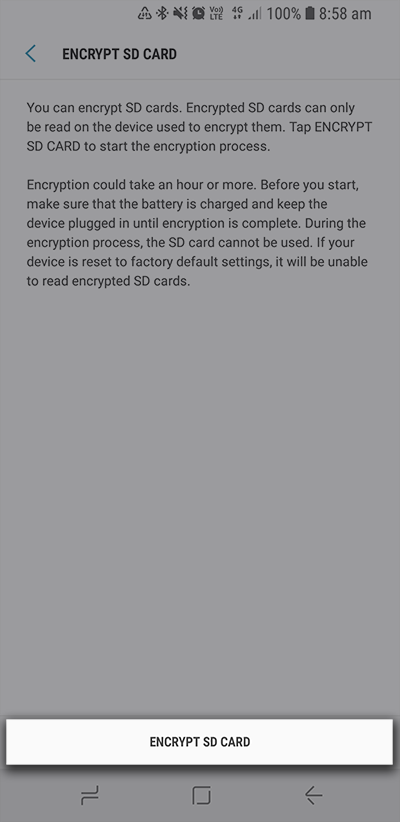 how to decrypt an encrypted sd card