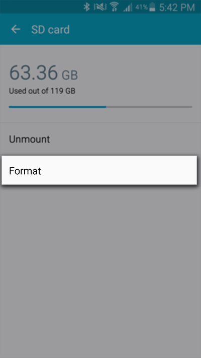 how to format sd card on samsung
