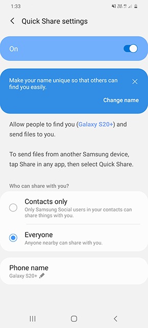 Download Samsung Quick Share App: Samsung Quick Share 11.1.01.2 APK