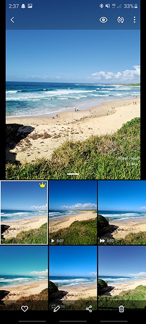 Viewing Single Shot photos and videos