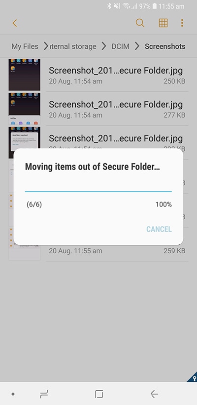 samsung secure folder factory reset