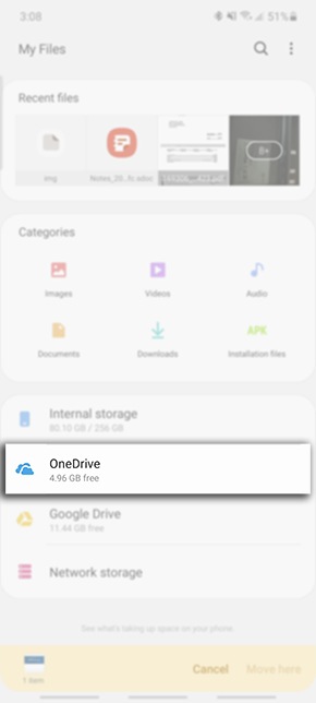 Приложение onedrive остановлено что делать samsung