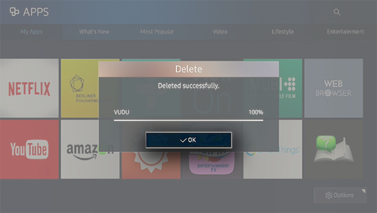 samsung smart tv delete apps