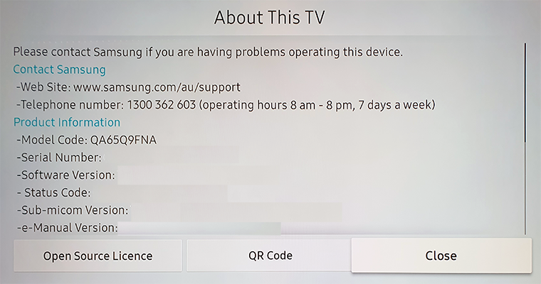 How to find the Serial Number in my TV menu | Samsung Support Australia