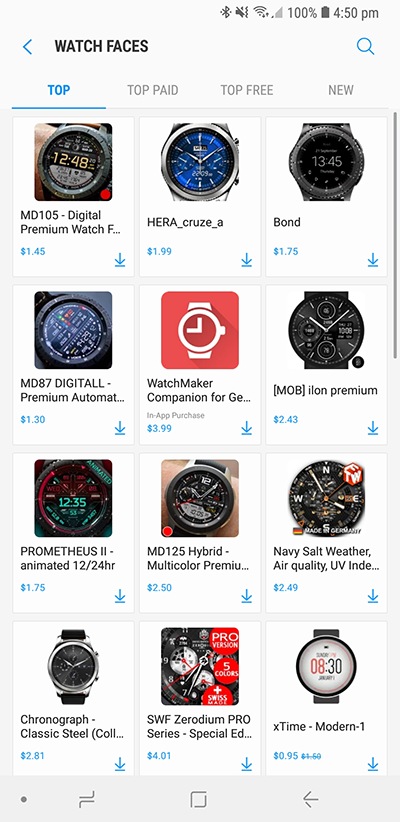 galaxy app store watch faces