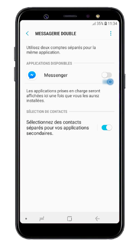 comment enlever la messagerie sur samsung