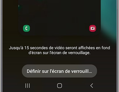 Touchez Définir sur l'écran de verrouillage pour utiliser la séquence vidéo définie comme votre nouvel écran verrouillé.
