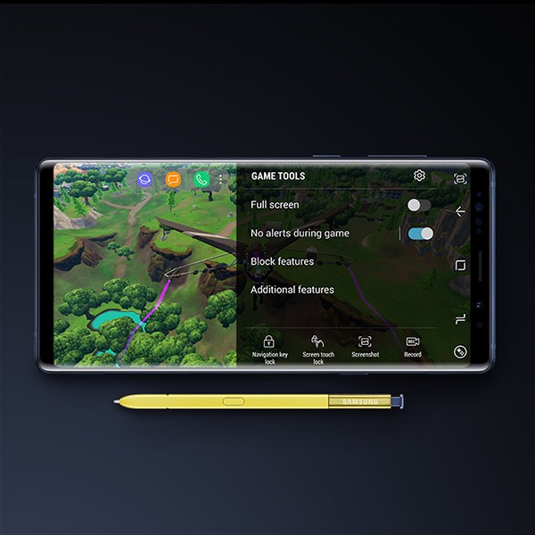 Pantalla horizontal para juegos en el Galaxy Note9 con el S Pen.