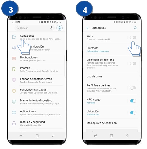 Como compartir datos samsung s9