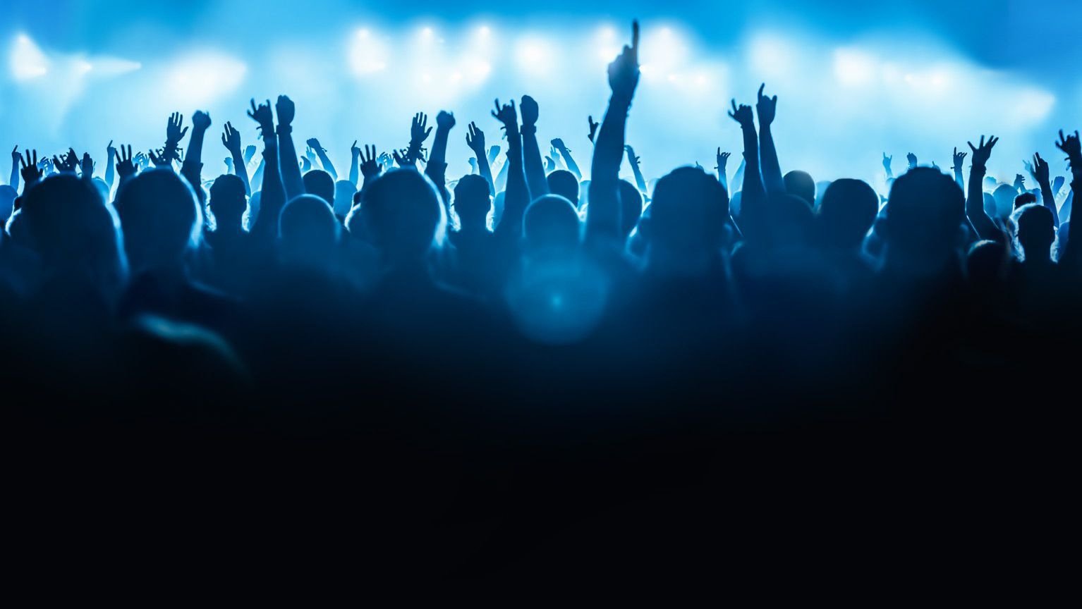 Background image of the crowd at a concert