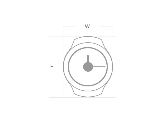 An image showing the Gear S2's dimensions