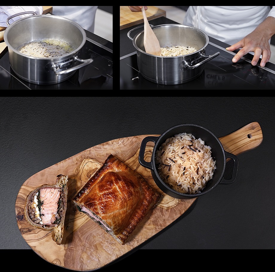 El chef Lim muestra su arroz salteado y cómo presentar un plato de comida como un chef profesional.