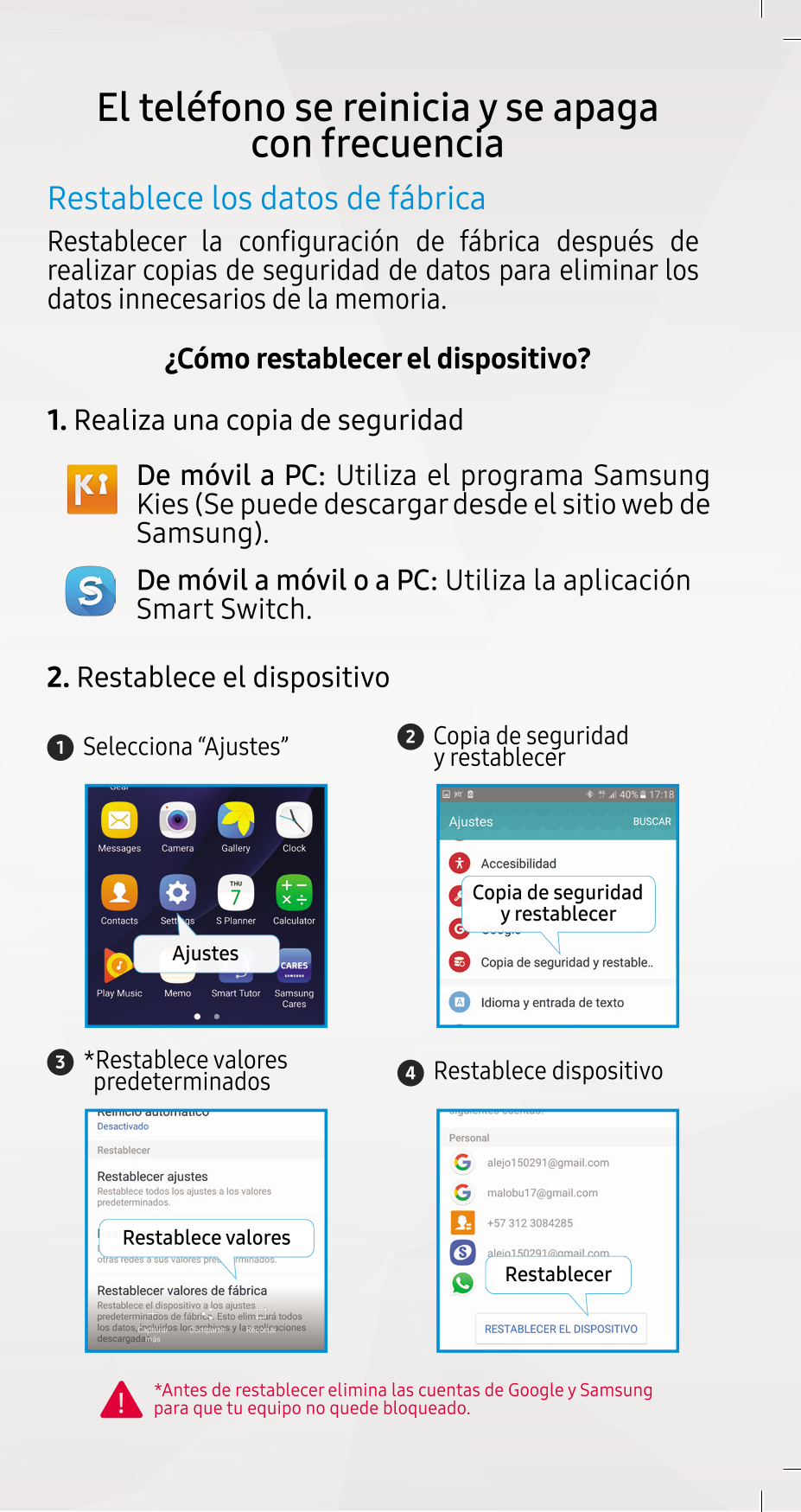 Samsung Galaxy Por Que El Dispositivo Se Reinicia O Se Apaga Con Frecuencia Samsung Soporte Co - copia bloquear tu lugar roblox soporte