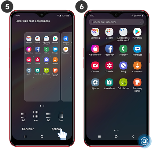 Galaxy A10s ¿cómo Cambiar La Cuadrícula De La Pantalla De Aplicaciones Samsung Soporte Co 9872