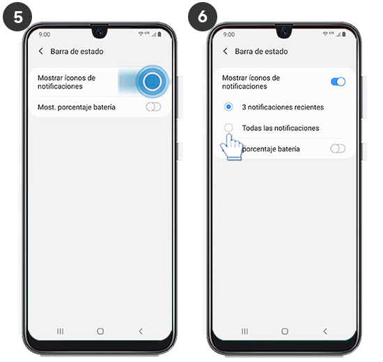Galaxy A30 ¿cómo Activar La Función Mostrar íconos De Notificaciones Samsung Soporte Co 6508