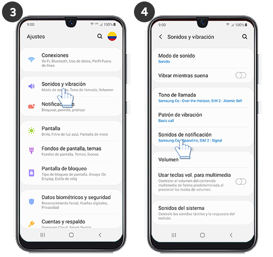 Galaxy A30 ¿cómo Configurar El Sonido De Las Notificaciones Samsung Soporte Co 0303