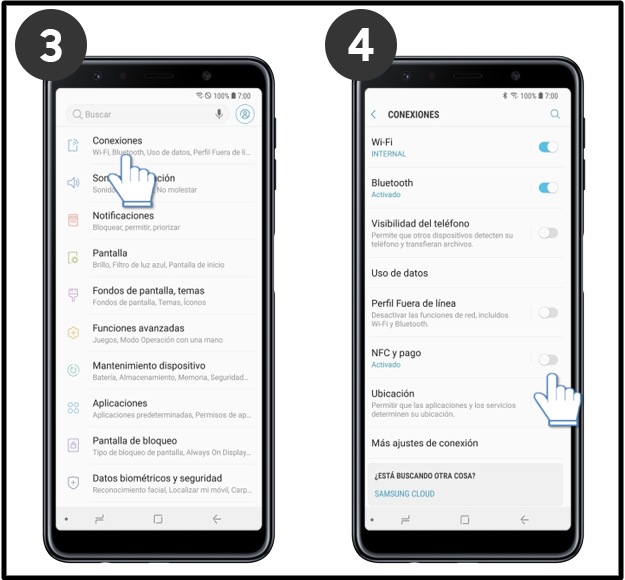 Como activar nfc en samsung a10