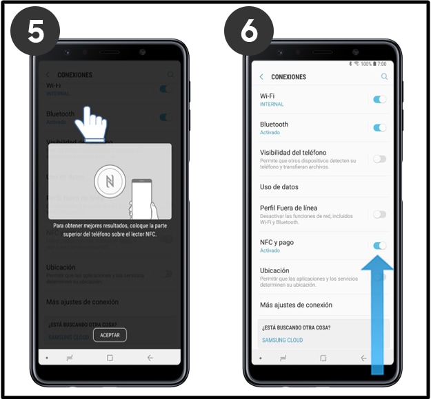 Como activar nfc en samsung a50