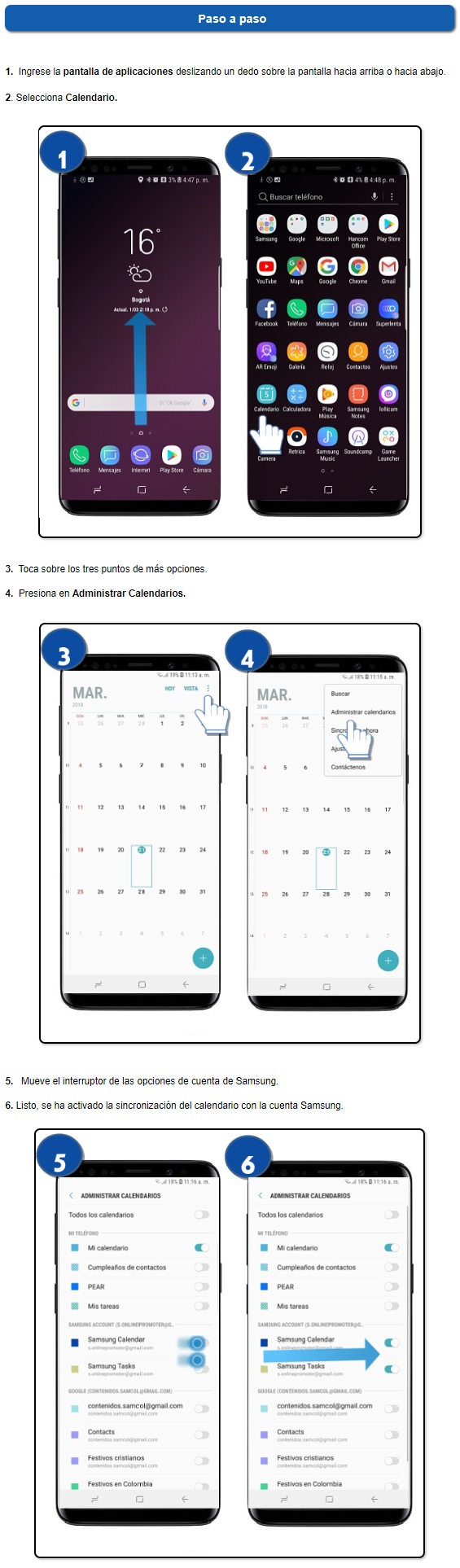 Galaxy S9 S9 Plus C mo Activar Sincronizaci n De Calendario Con La