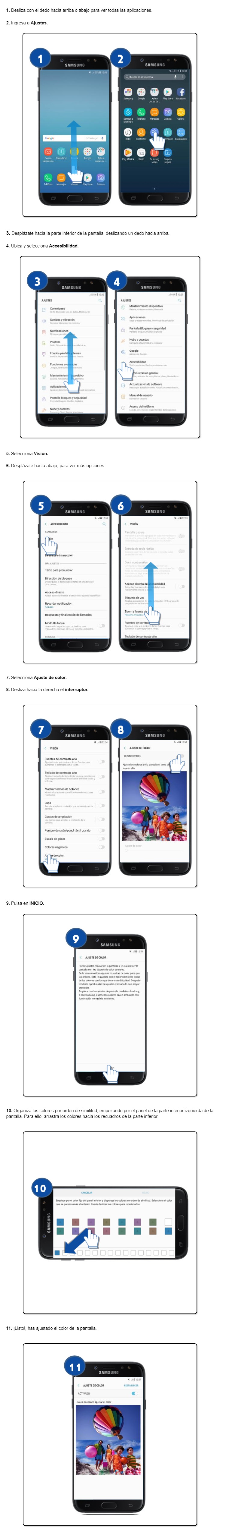 Galaxy J7 Pro ¿Cómo realizar el ajuste de color de la pantalla