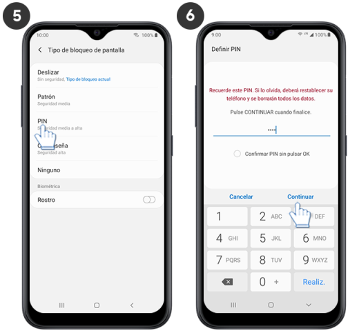 Galaxy A01 - ¿Cómo activar el bloqueo de pantalla por PIN? | Samsung ...