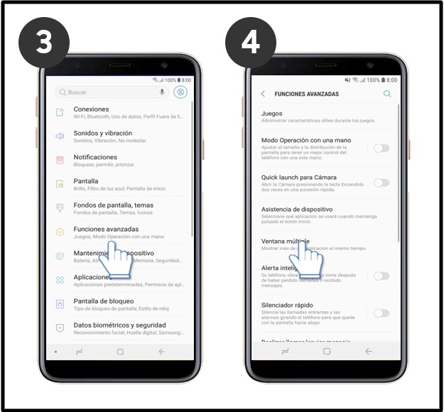 ¿cómo Activar La Ventana Múltiple En Tu Galaxy J4 Plus Samsung Soporte Co 