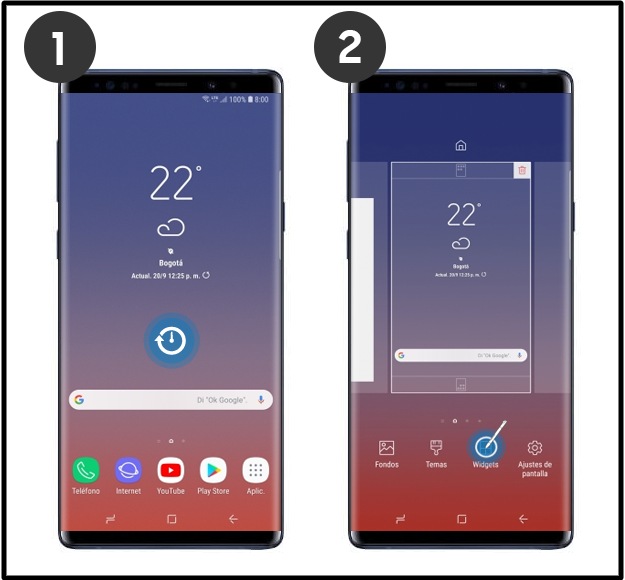 samsung a40 widgets
