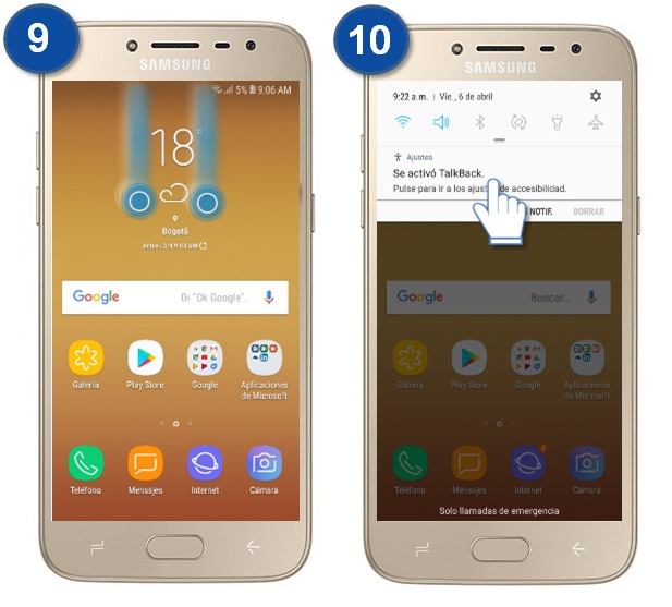 talkback samsung j2 prime