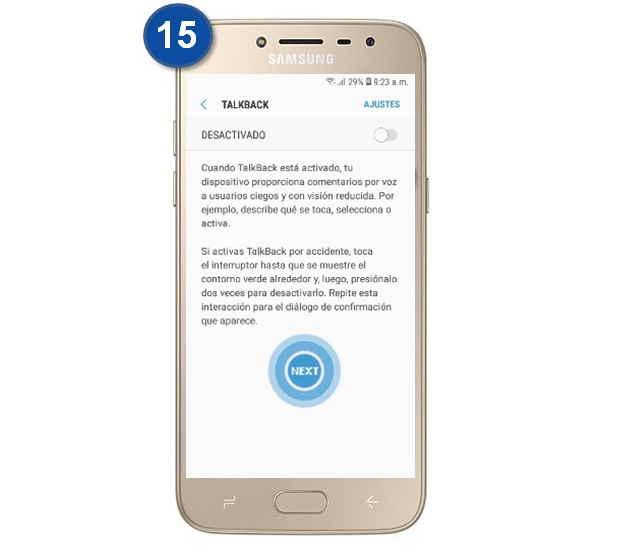 talkback samsung j2 prime